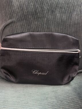 Chopard Black and Silver Zip Cosmetic Pouch